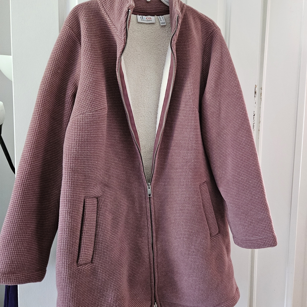 Denim&Co Mauve Teddy Jacket